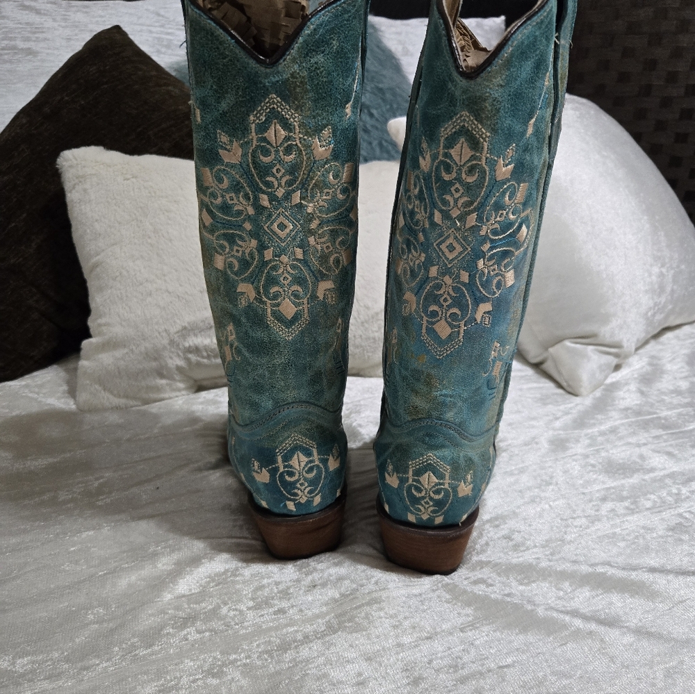 Circle G  Snip Toe Western Cowboy Boots Size 8 EUC!! Look Brand New!! - Picture 5 of 13